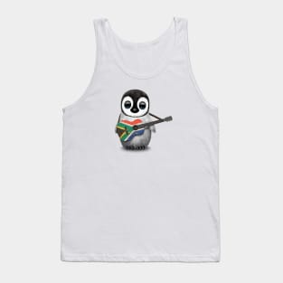 Baby Penguin Playing South African Flag Guitar Tank Top